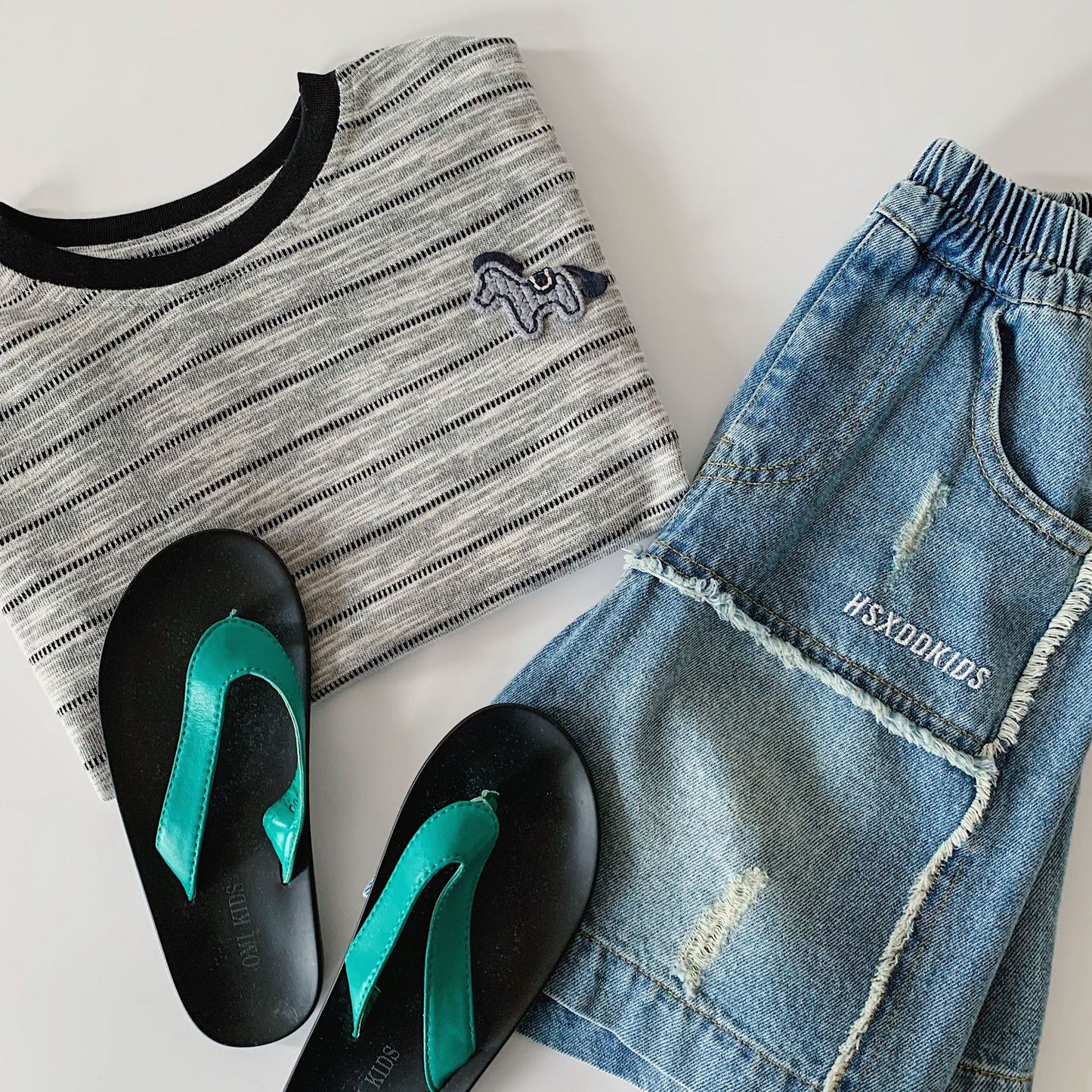Children's Summer Korean Style Striped Pullover Thin Top Children's T-shirt