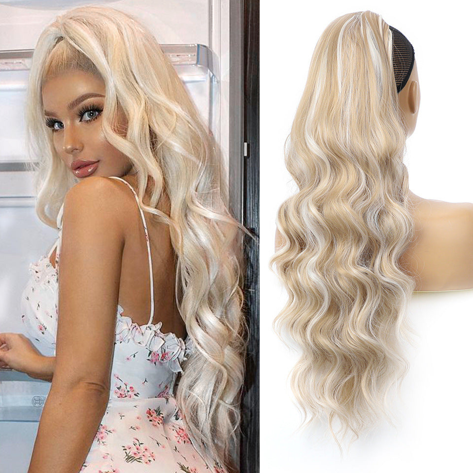 Women's Fiber Drawstring Hair Extension Big Wave Chemical Wig Ponytail