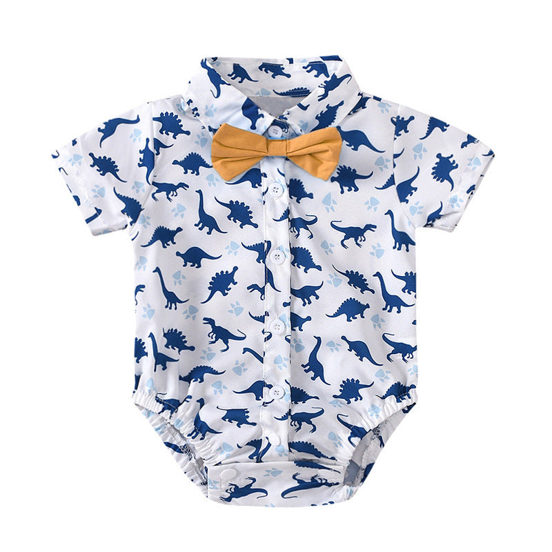 Boy Summer Short Sleeved Kazakhstan Shorts Gentleman Children's Suit