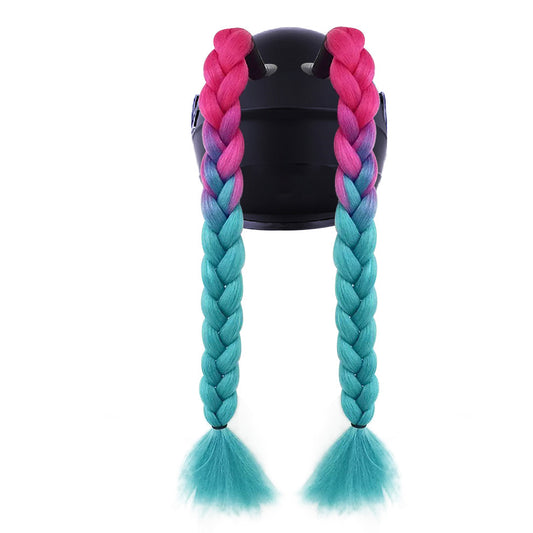 Helmet Braid Color Double Twist Decoration Electric Wig Ponytail