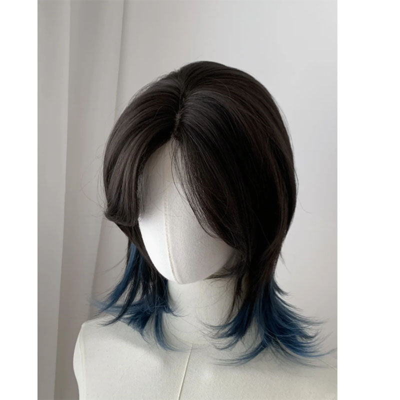 Women's & Men's Wolf Tail Mid-length Fashion Layered Fluffy Dyed Anchovy Head Wig Short Curly Hair