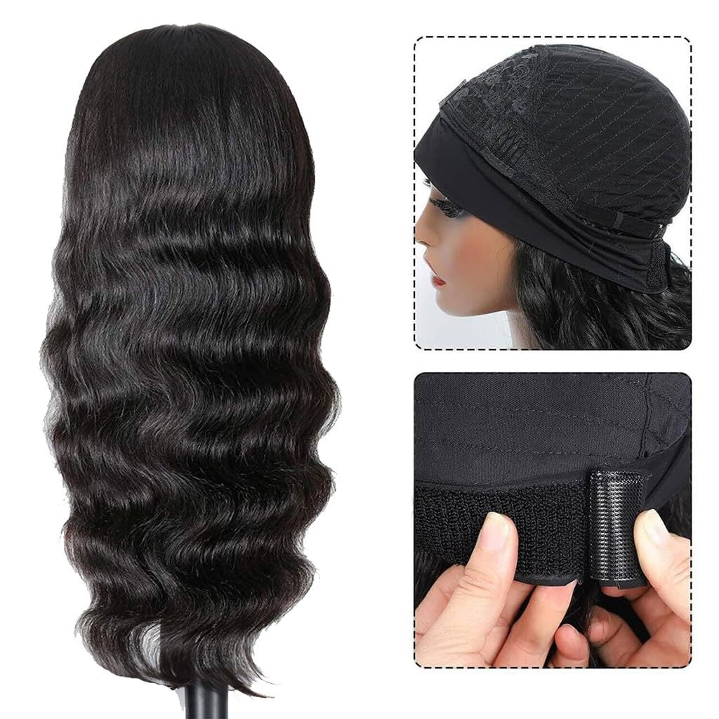 Women's Black Hair Band Curly Big Wave Synthetic Wig Long Curls