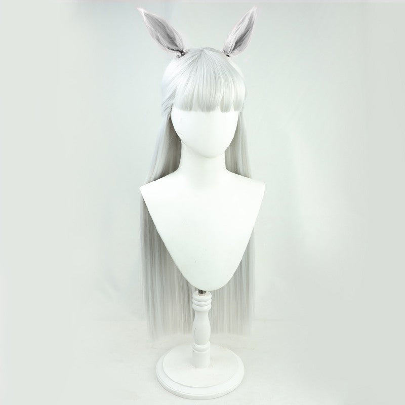 Man Horse Racing Lady Gold Boat Sier Gray Cos Wig