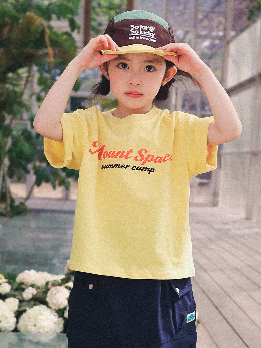 Children's Outdoor Camping Style Short-sleeved Summer Breathing Cotton Round Neck Half-sleeved Children's T-shirt