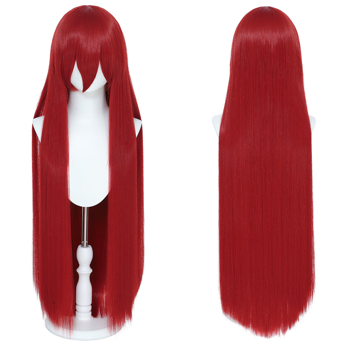 Long Straight Hair Hairpiece Blank Black White Cos Wig