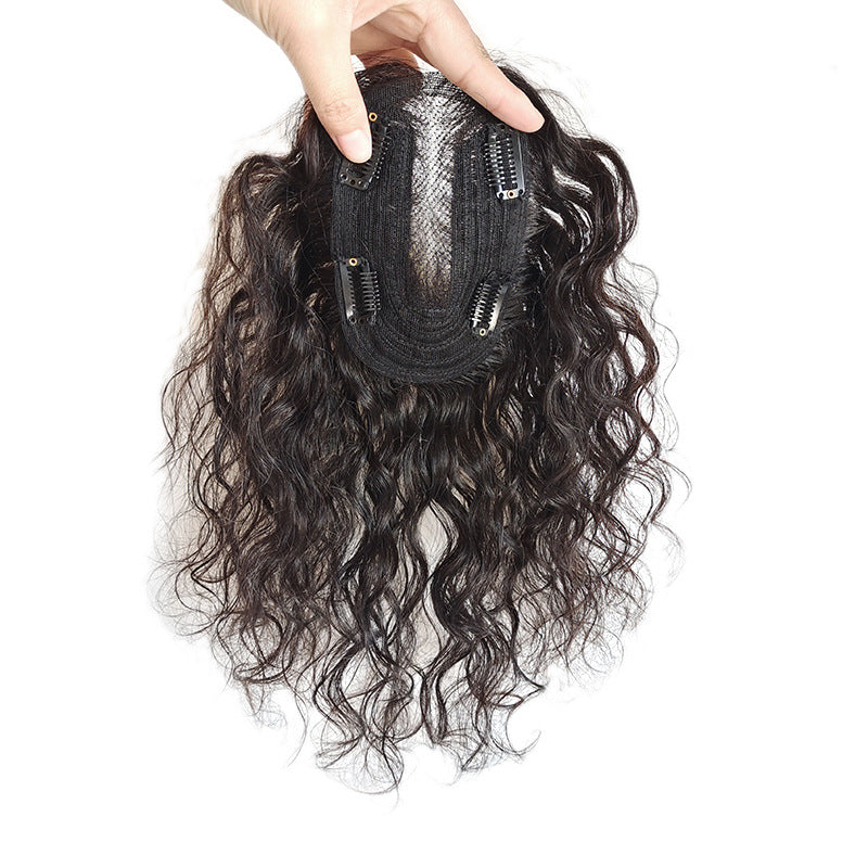 Hair Head Supplementing Piece Increase Amount Cover Gray Set Female Wig Long Curls