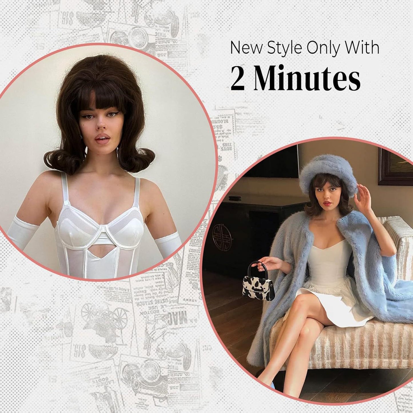 Women's Vintage Generation Bangs Synthetic Wigs Halloween Cos Wig