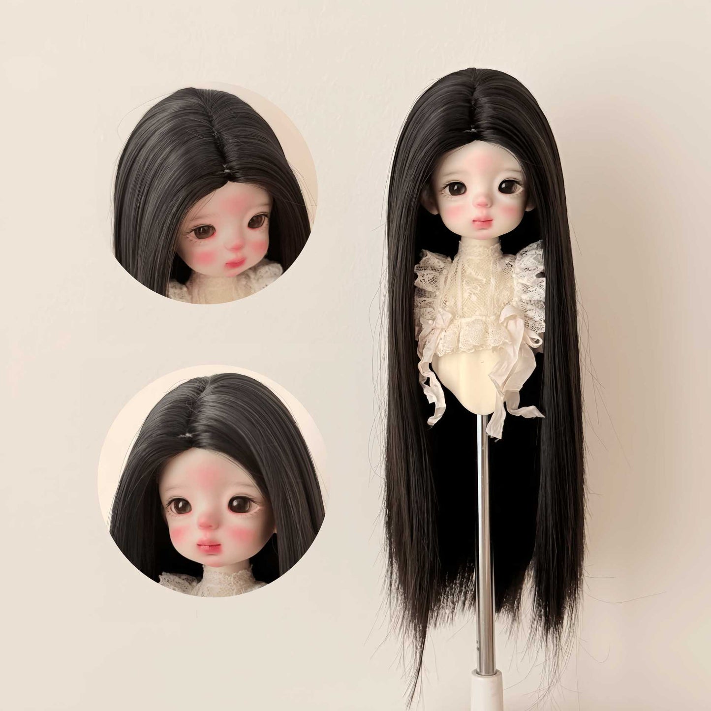 Doll Hair Accessories Blythe Soft Silk Medium Long Straight Dress Cos Wig