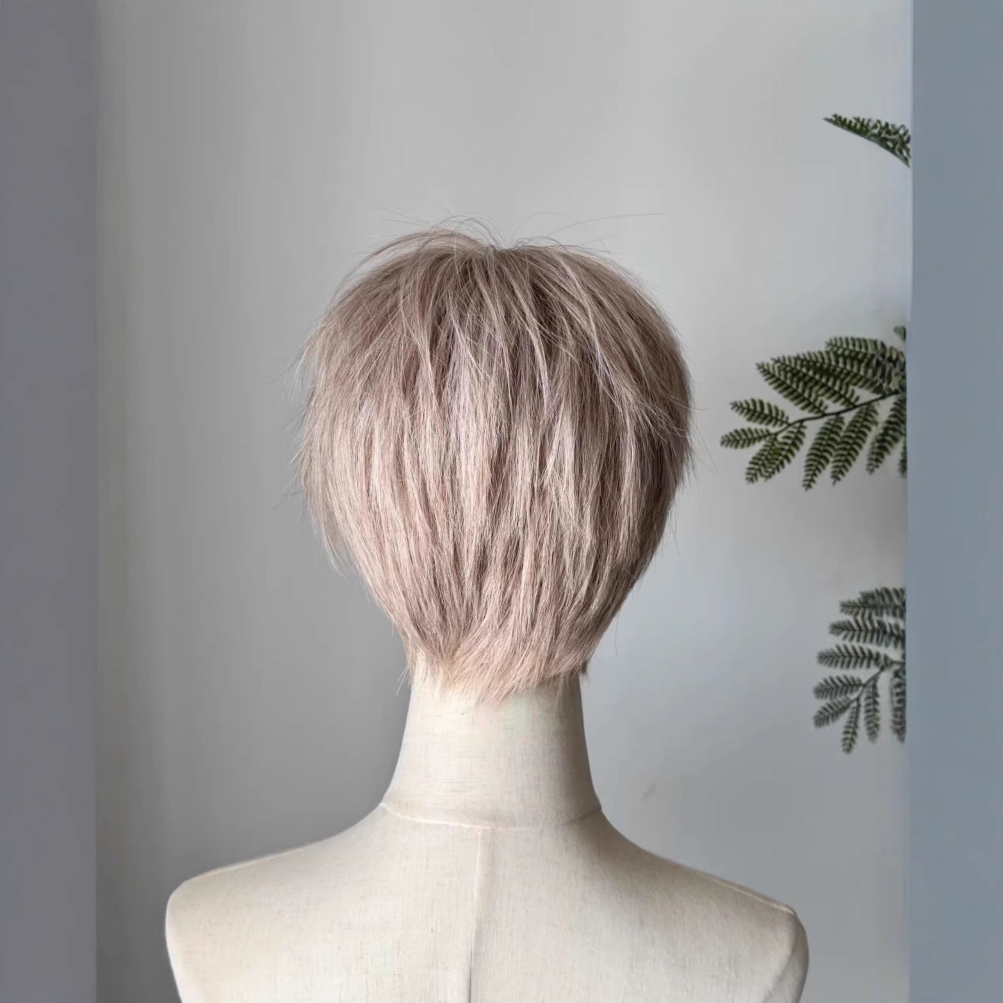 Light Color Short Unisex Differential Broken Cover Men's Wig