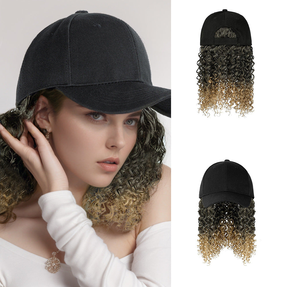 Hooded Short Curly Hair Small Wave Chemical Fiber Head Wig Long Curls