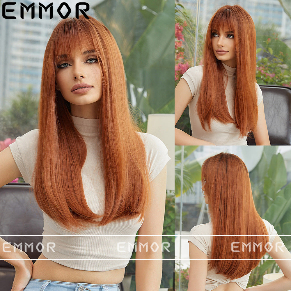 Female Hair Summer Travel White Color Long Straight Wig