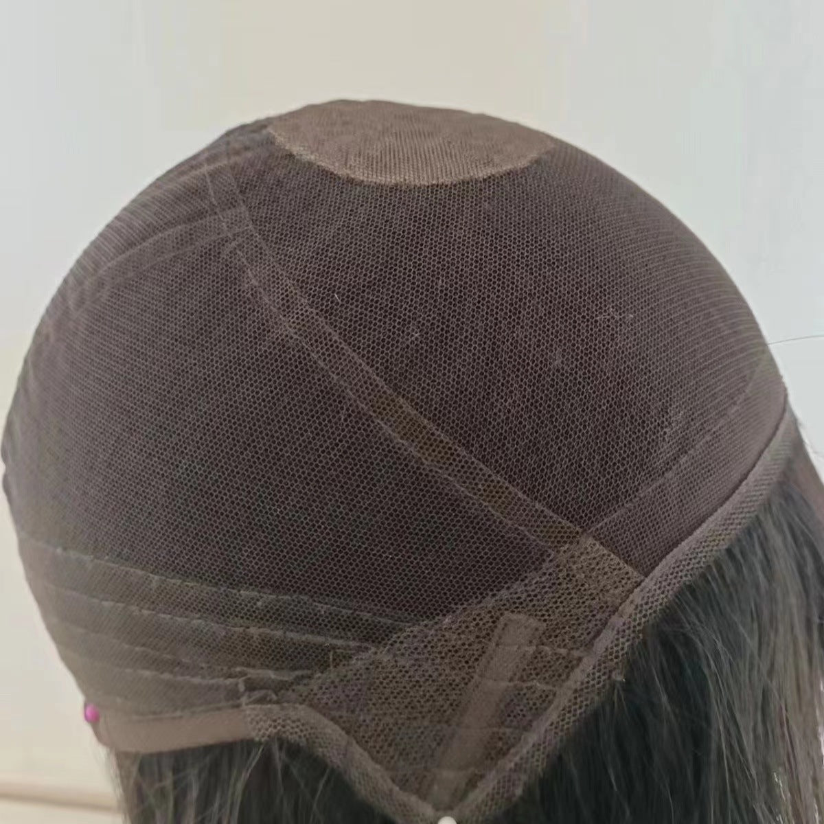 Woven Head Cover Blank Finished Substitute Style Curly Hair Breathable Wig Long Curls