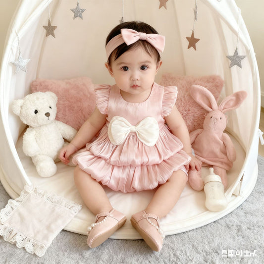 For Babies Summer One-piece Suit Cake Soft Veil Princess Bloomer Children's Dress