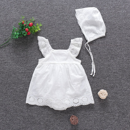 Clothing Embroidered Lace Pure Cotton Triangle Rompers Princess Jumpsuit, Climbing Suit
