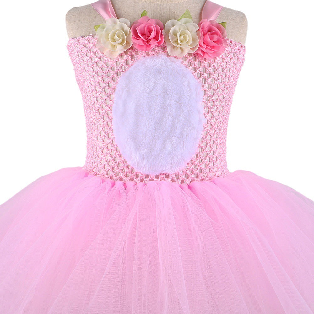 Children's Easter Bunny Skirt Mesh Bubble Princess Children's Dress