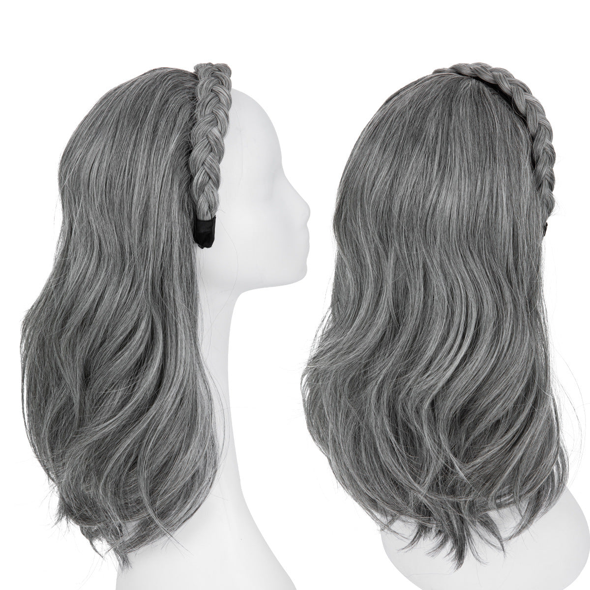 Plaits Headband One-piece Hair Replacement Curly Wig Long Curls