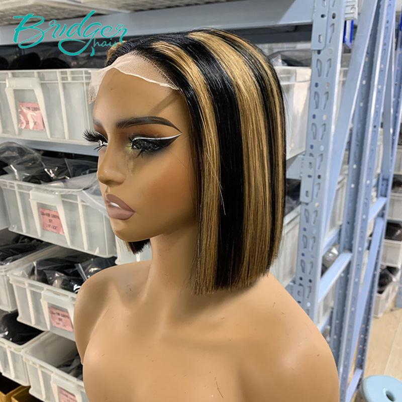 Sdd Bone Straight Bob Color Human Real Hair Wig