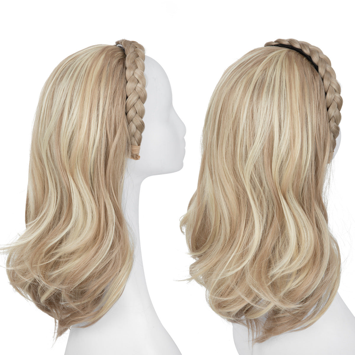 Plaits Headband One-piece Hair Replacement Curly Wig Long Curls