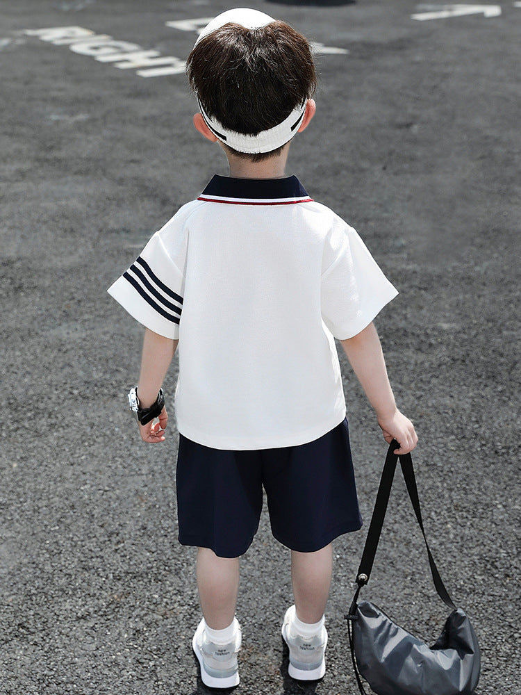 Children's Summer Short-sleeved Clothing Thin Boy's Dog Children's Suit
