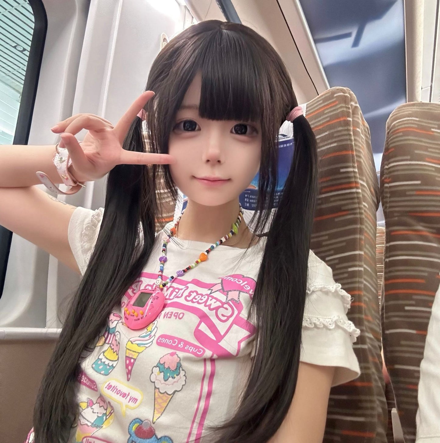 Female Full Head Hair Daily Natural Bangs Long Straight Wig