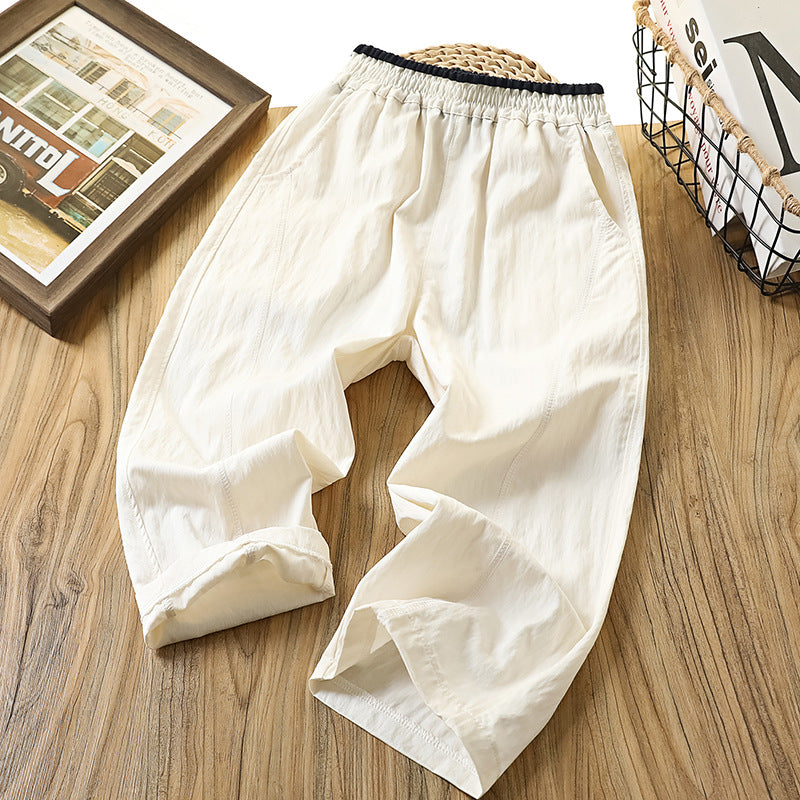 Children's Boy Summer Cool Feeling Trousers Fashion Light Medium Big Children's Pants