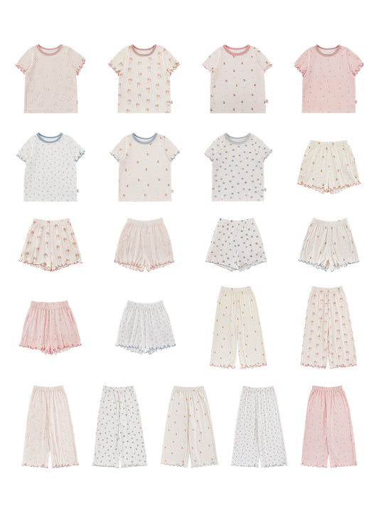 Children's Cartoon Full Printed Short-sleeved Clothes Pajamas Children's Suit
