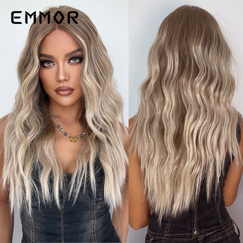 Large Area Lace Medium Wave Curly Wig Long Curls