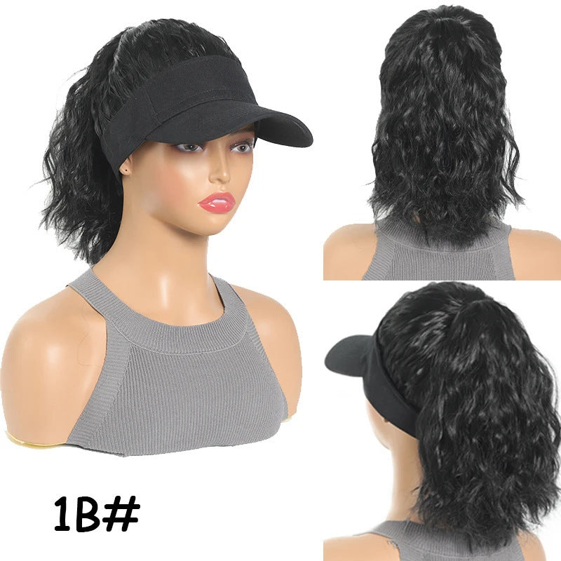 One Female Visor Peaked Cap Corn Curler High Ponytail Other Wig