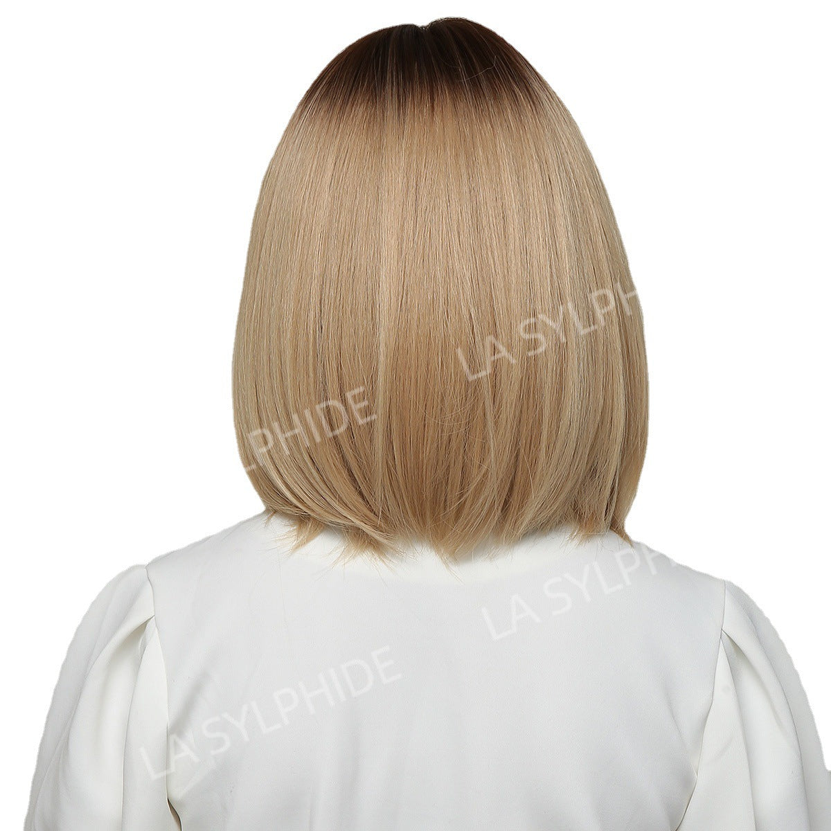 Classy Mechanism Fiber Chemical Bangs Yellow Wig Short Straight Hair
