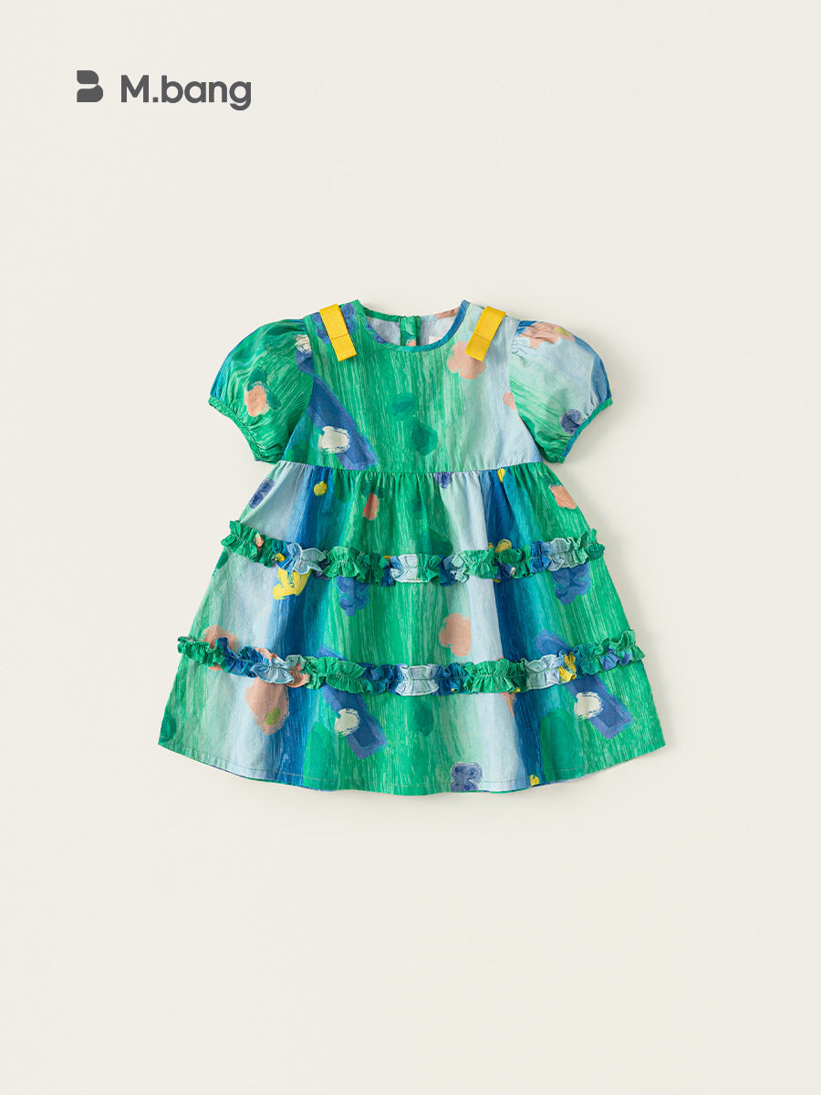 Children's Clothing Clothes Iti Printing Dress Princess Skirt Casual Children's Shirt