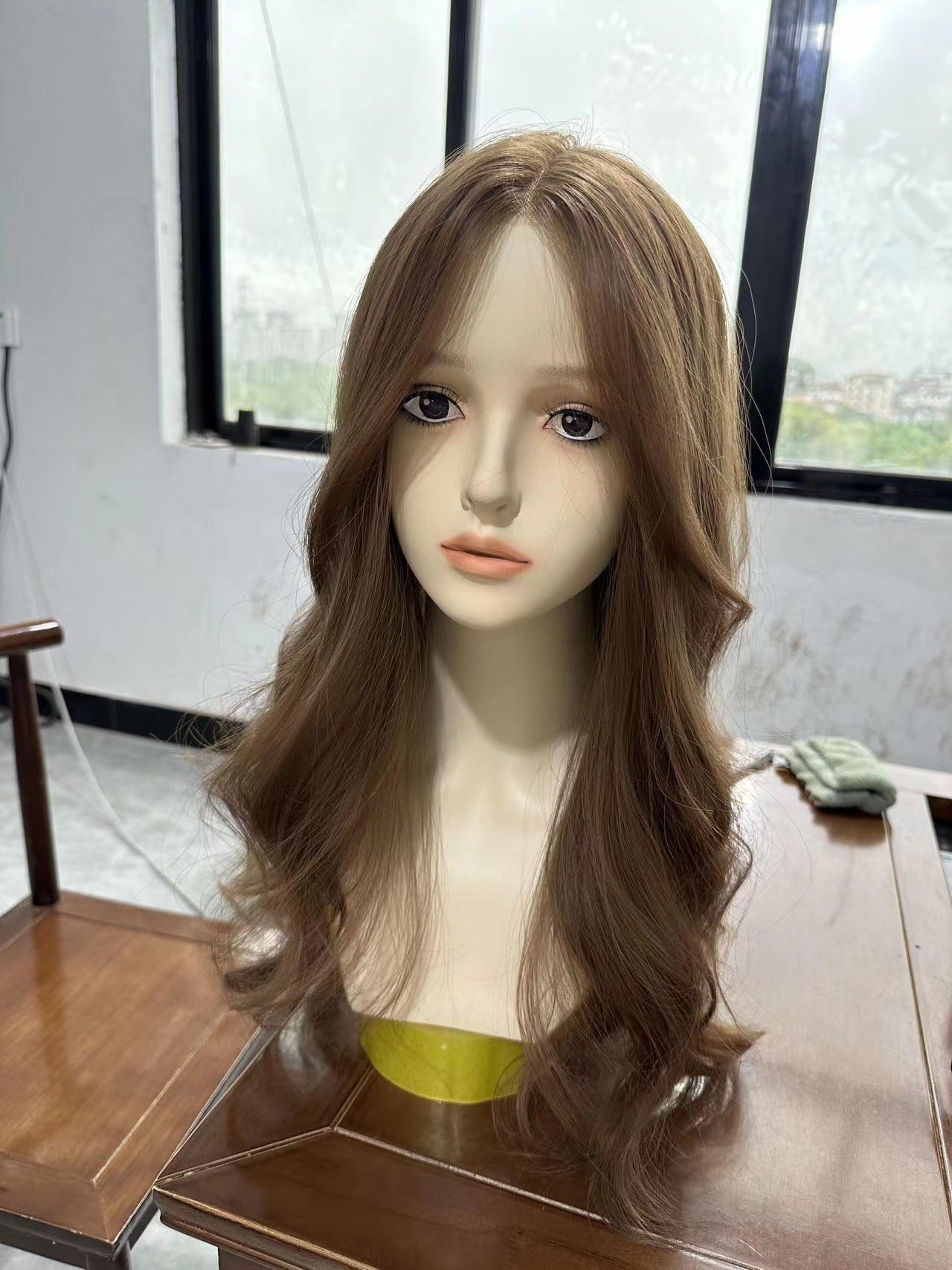 Front Curly Hair Straight Simulation Live Wig Long Curls