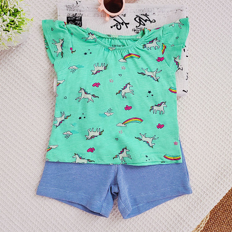 Short-sleeved Shorts Lace Summer Fashion Clothes Children's Suit