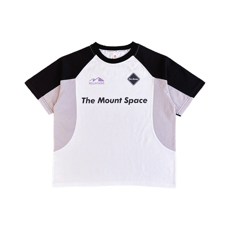 Children's Short-sleeved Summer Outdoor Sports Contrast Color Half-sleeved Shirt Children's T-shirt