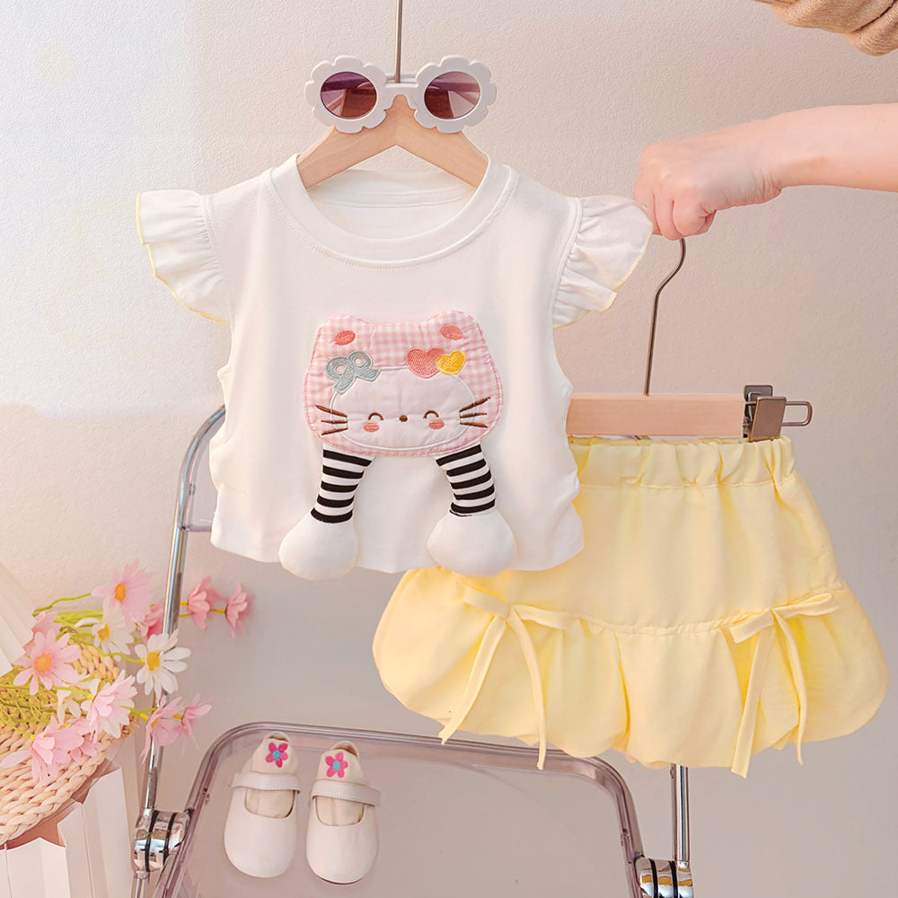 Children's Sweet Set Fashionable Short Sleeve Shorts Children's Suit