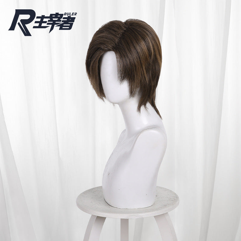 Black Gradient Side Division Natural Short Cos Wig