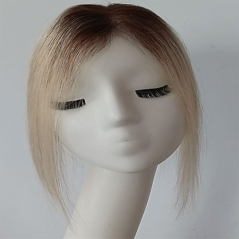 Golden Set Increase Cover Gray Forehead Boundless Natural Seamless Top Real Hair Wig