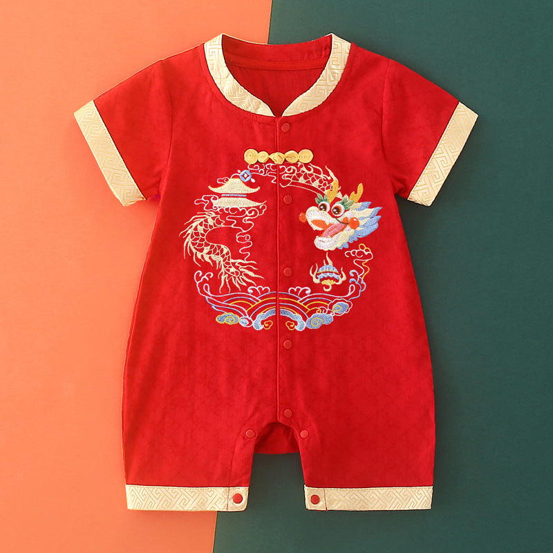 Dragon Rompers Jumpsuit Summer Thin First Month Old Jumpsuit, Climbing Suit