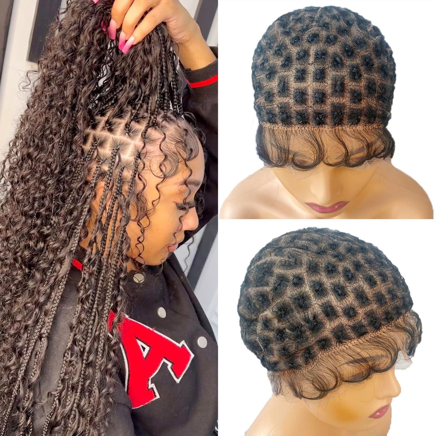 Lace Mesh Cap Full Crocheted Chemical Fiber Other Wig