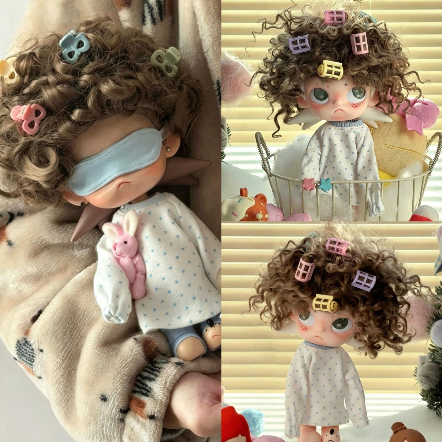 Sister Ga Zi Cold Brown Afro Doll Wavy Cartoon Other Wig