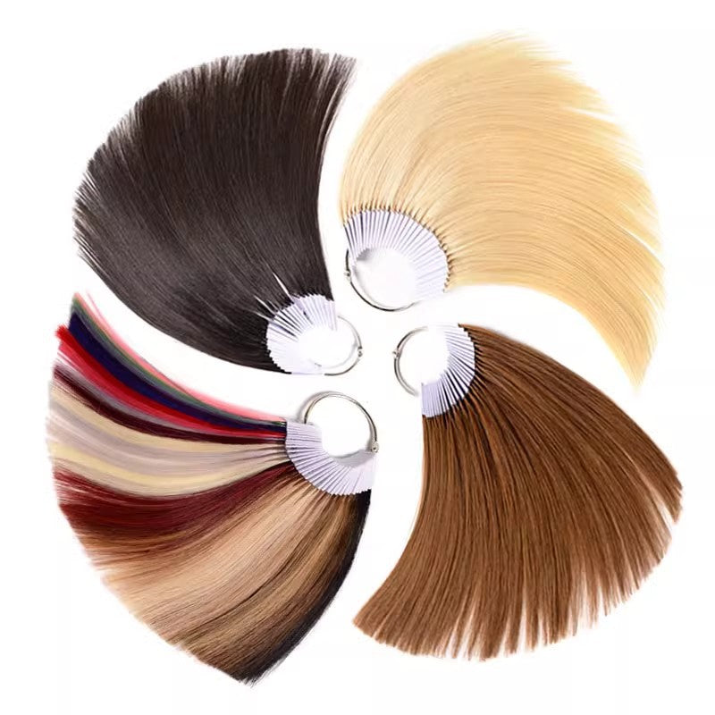 Hairdressing Salon Try Color Wool Tops Band Haircut Test Dyed Real Hair Wig