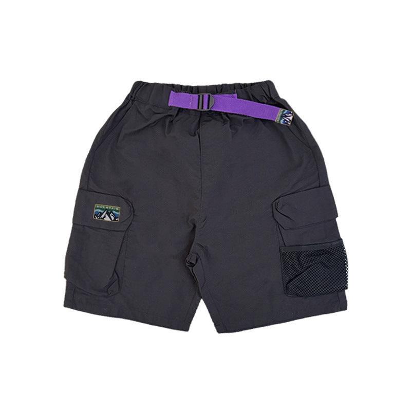 Children's Personality Big Pocket Shorts Medium Moisture Children's Pants