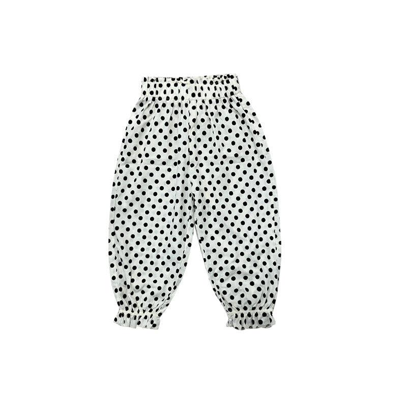 Children's Broken Size Fold Summer Polka Dot Trousers Lightweight Children's Pants