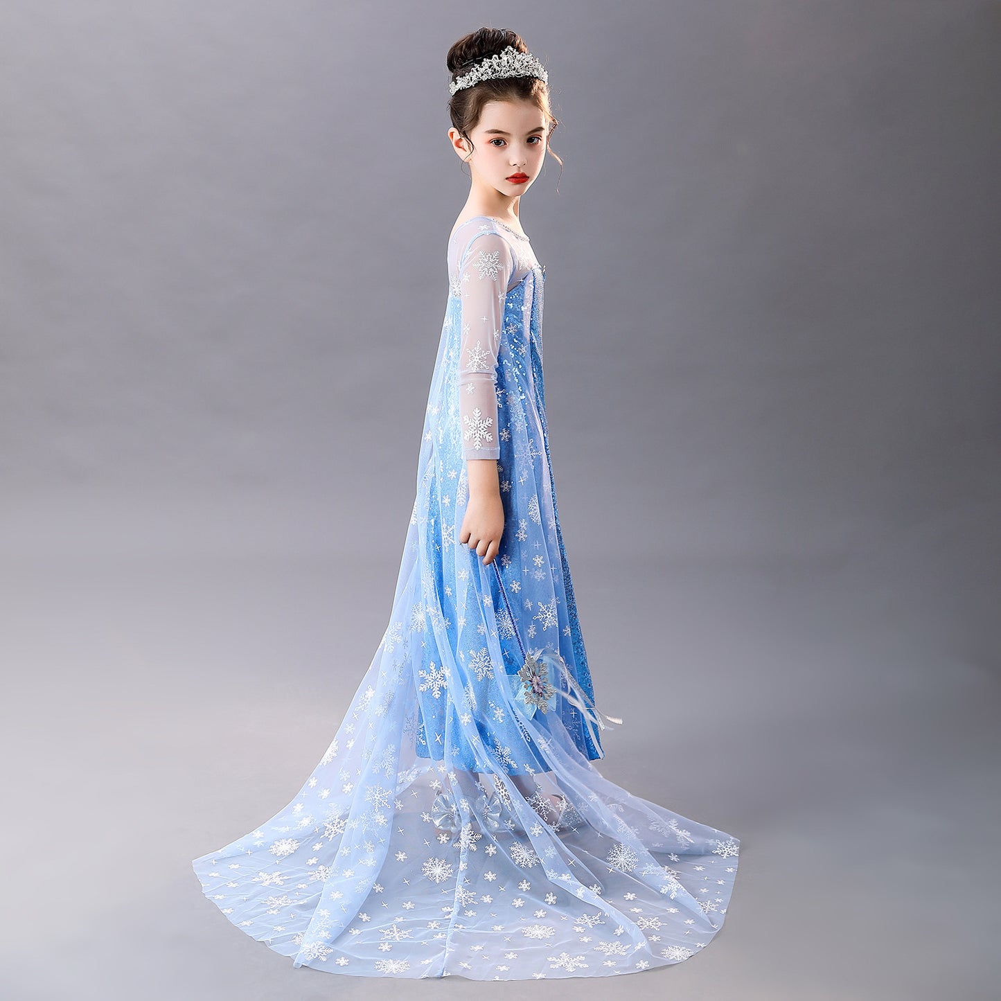 Women's & Children's Princess Elsa Frozen Aisha Clothes Western Children's Dress