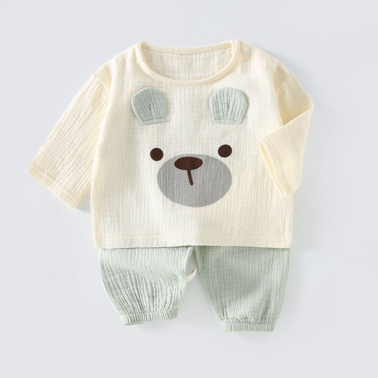 Pullover Pure Cotton Pajama Sets Summer Outwear Boys Cartoon Children's Suit