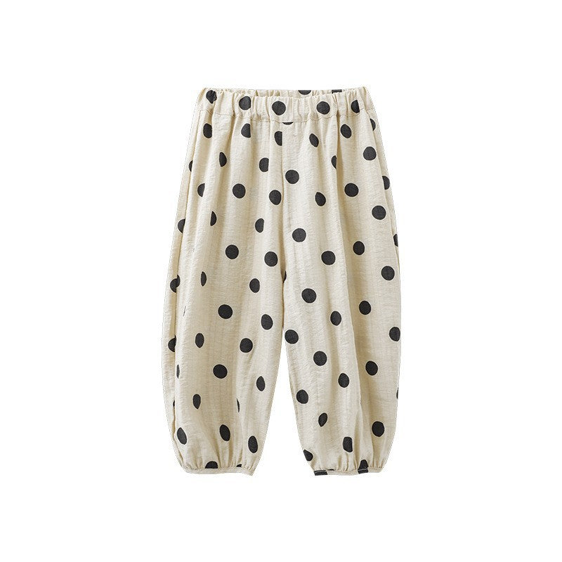 Children's Polka Dot Casual Outdoor Ice Silk Trousers Children's Pants