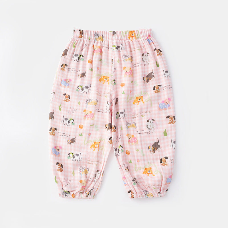 Cartoon Anti Mosquito Casual Outer Wear Trousers Pajama Korean Children's Pants