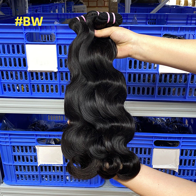 Pretty Human Bone Straight Braid Weft Real Hair Wig