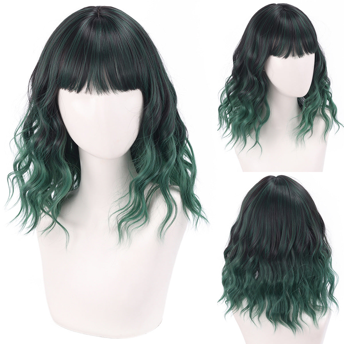Versatile Comfortable Fringe Festival Water Ripple Wig Short Curly Hair
