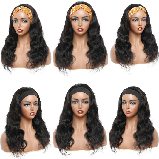 Women's Ice Ribbon Black Curly Hair Big Wave Head Wig Long Curls