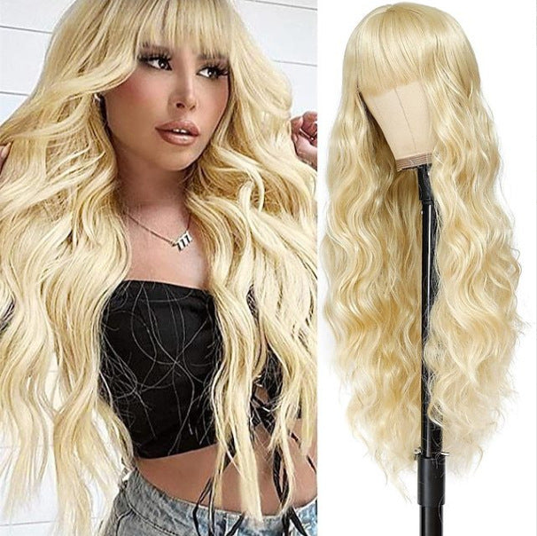 Gradient Color Curly Female Chemical Fiber Wig Long Curls